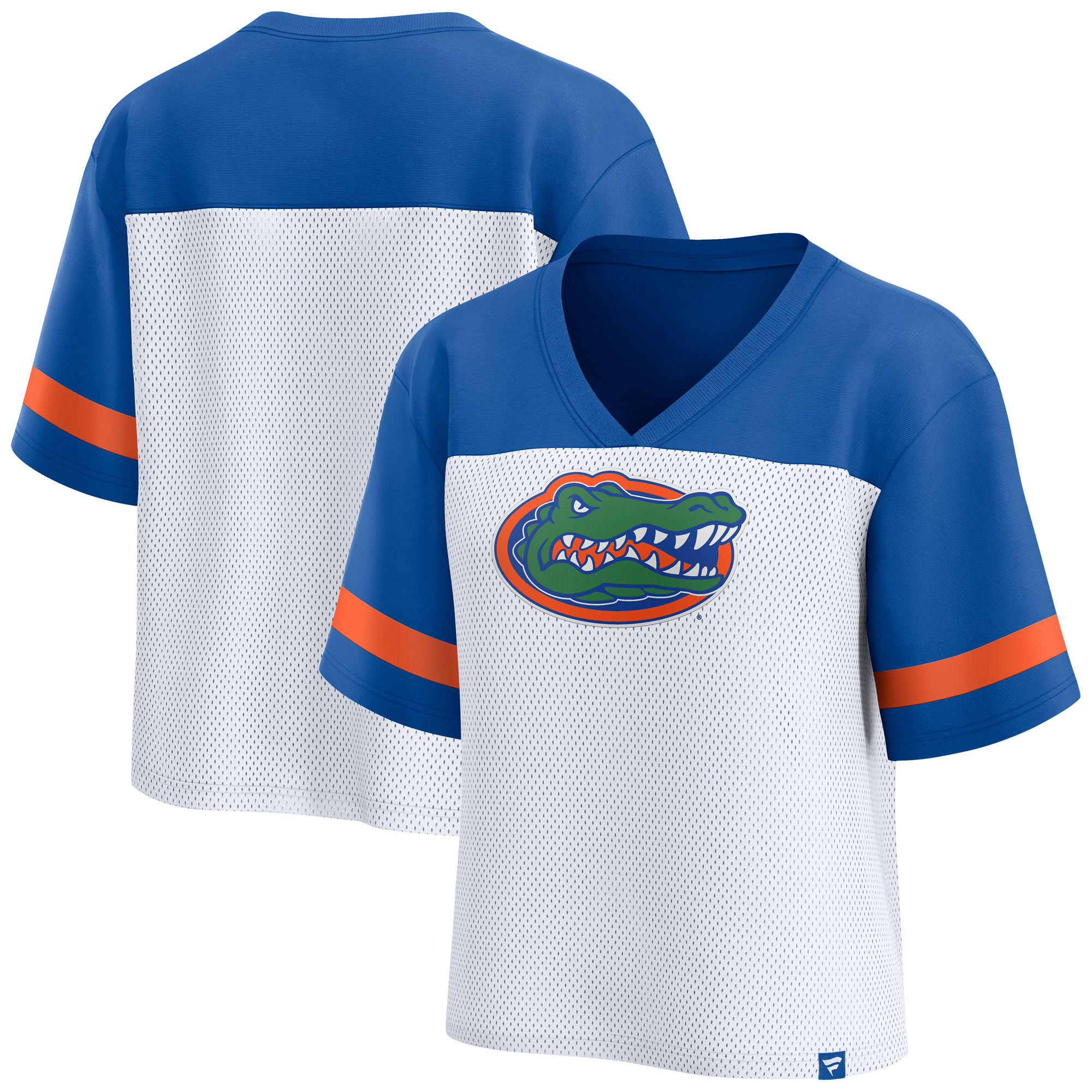 Women's Fanatics White/Royal Florida Gators Fundamentals Mesh Fashion T-Shirt